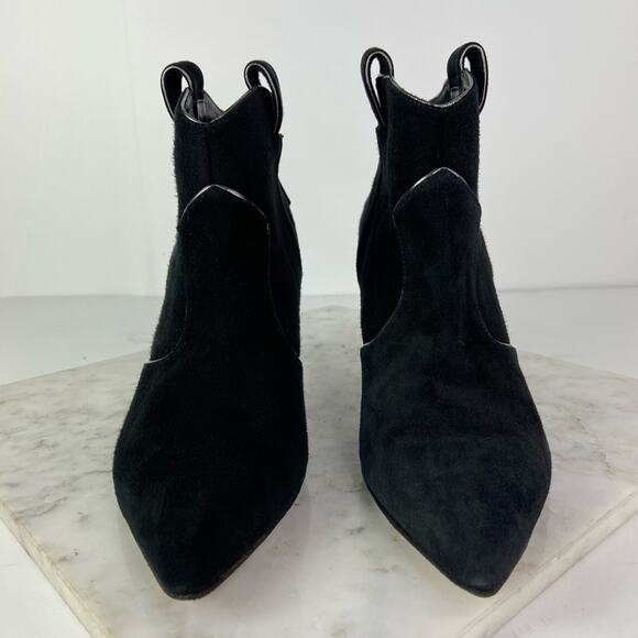 Veronica Beard Lexi Ankle Boots Western Heeled Bootie Black Suede  EU 36 $450 - Picture 4 of 10